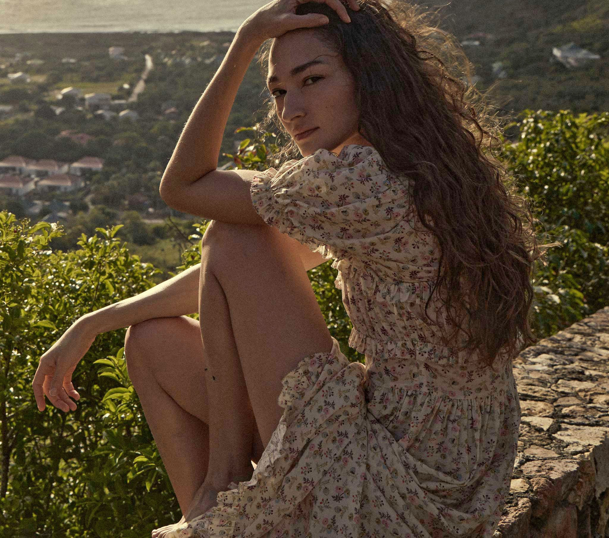 Gia Dress - Feathered Floral | DÔEN | DOEN