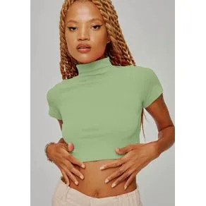 Blusa Cropped Manga Curta Verde U | OffPremium (BR)