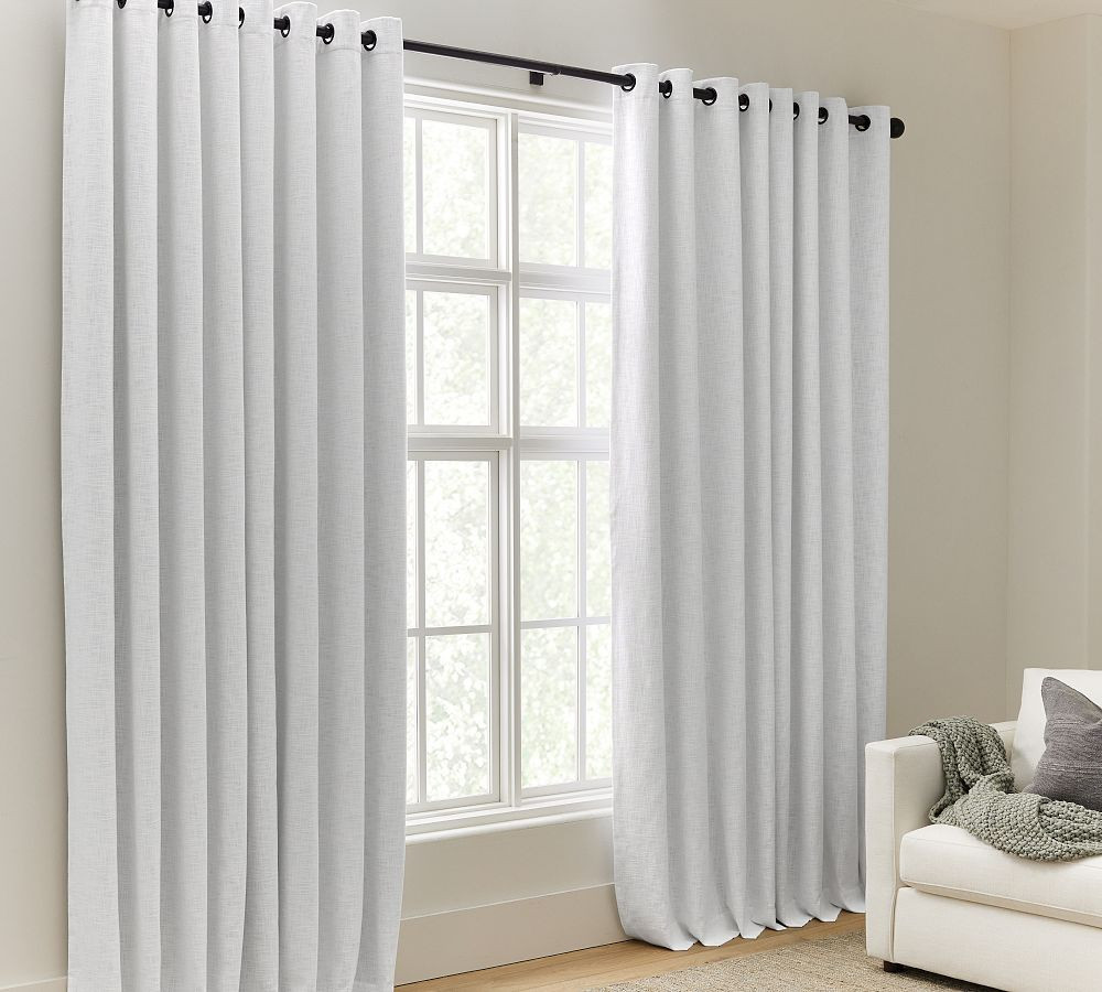 Seaton Textured Cotton Grommet Blackout Curtain | Pottery Barn (US)