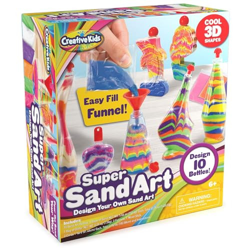 Creative Kids Sand Art Activity Kit for Kids-10 Sand Art Bottles &10 Colored Cool Sand Bags+Glitter Sand-Create Your Own Sand Art-DIY Arts & Crafts Gifts for Kids Boys Girls Age 6+ Packaging May Vary | Amazon (US)