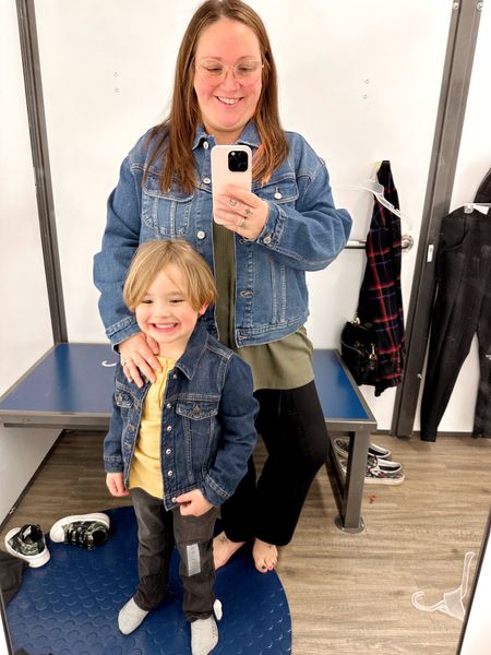 Mom + Son Shopping Trip at Old Navy! Jess is wearing a pair of trousers in size XXL, a tunic tank top in size XXL, and a denim jacket in a size XXL - runs generous and would size down! Asa has on a pair of black jeans, a yellow t-shirt, and a denim jacket all in size 5T! 

#LTKcurves #LTKFind #LTKkids