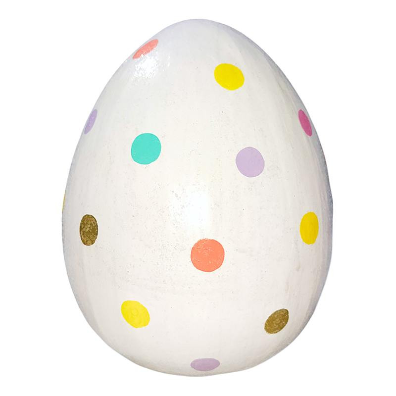 Bunny Brights Polka Dot Paper Mache Egg, 8" | At Home