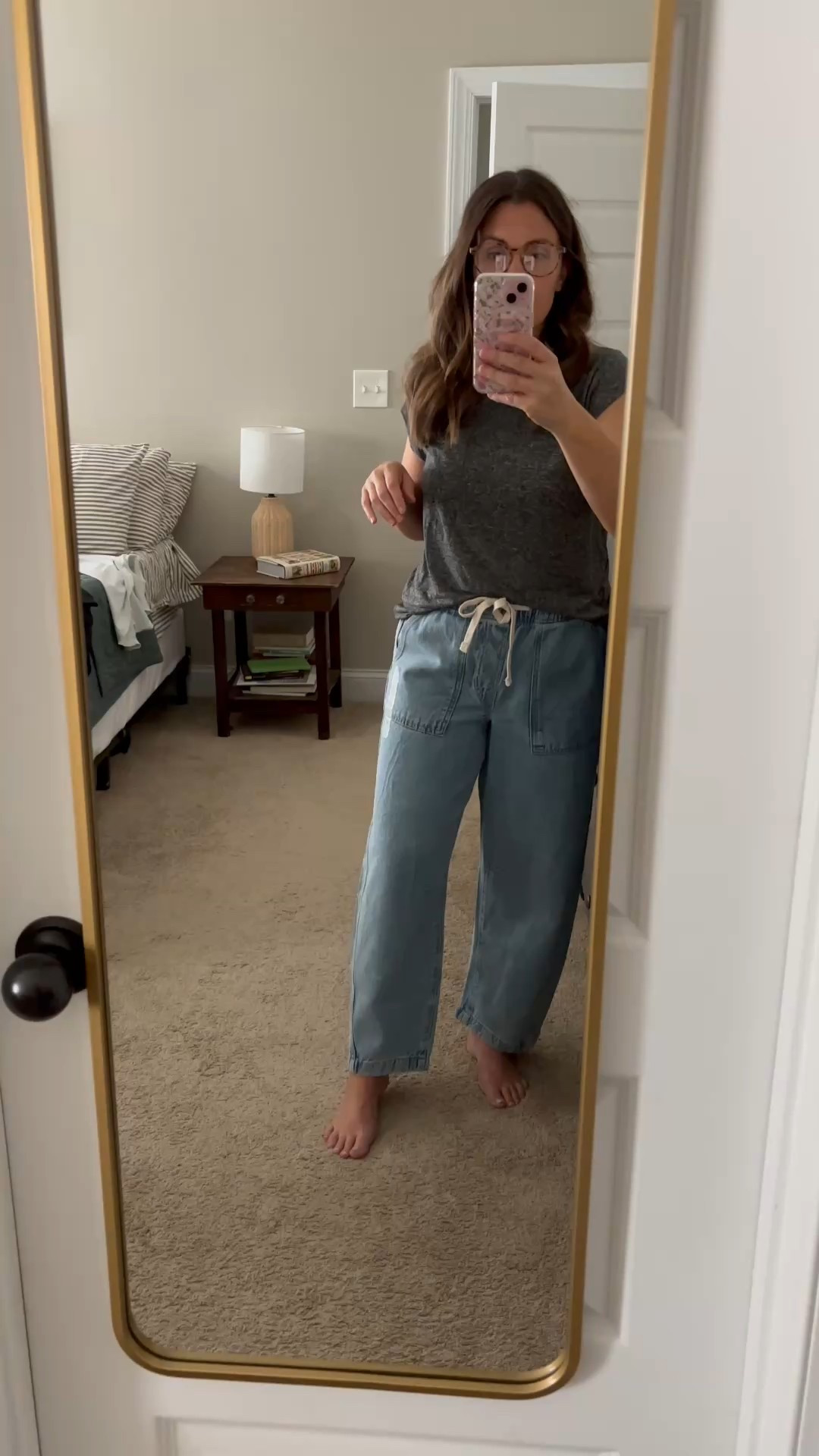 ☠️for these viral gap jeans
Size small. I would size down  and the softest top from Target

#LTKOver40