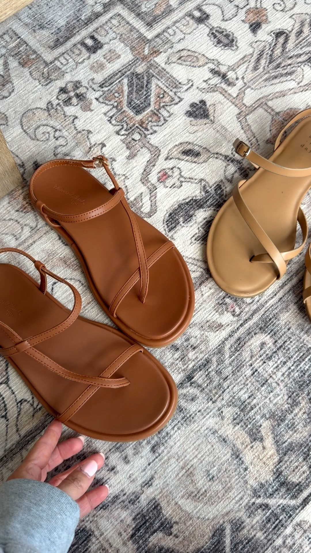 $20 sandals at Target today! One of my favorites from last year has restocked. Size 5 always sells out fast. 

Both are true to size, I wear a size 5.
