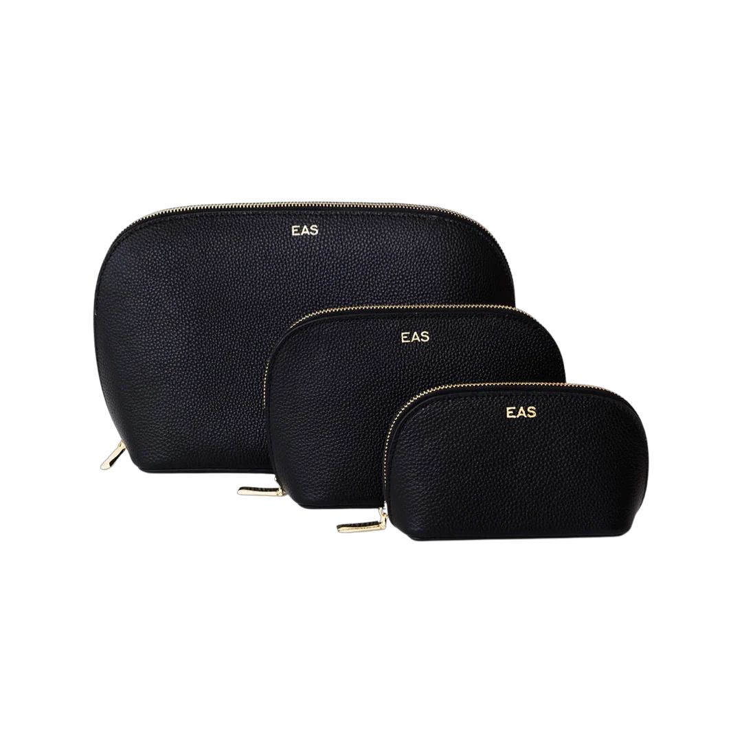 Toiletry Pouch - Black | White Elephant Designs