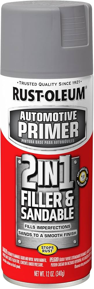 Rust-Oleum 260510 Automotive 2-in-1 Filler & Sandable Primer, 12 Ounce (Pack of 1), Gray | Amazon (US)