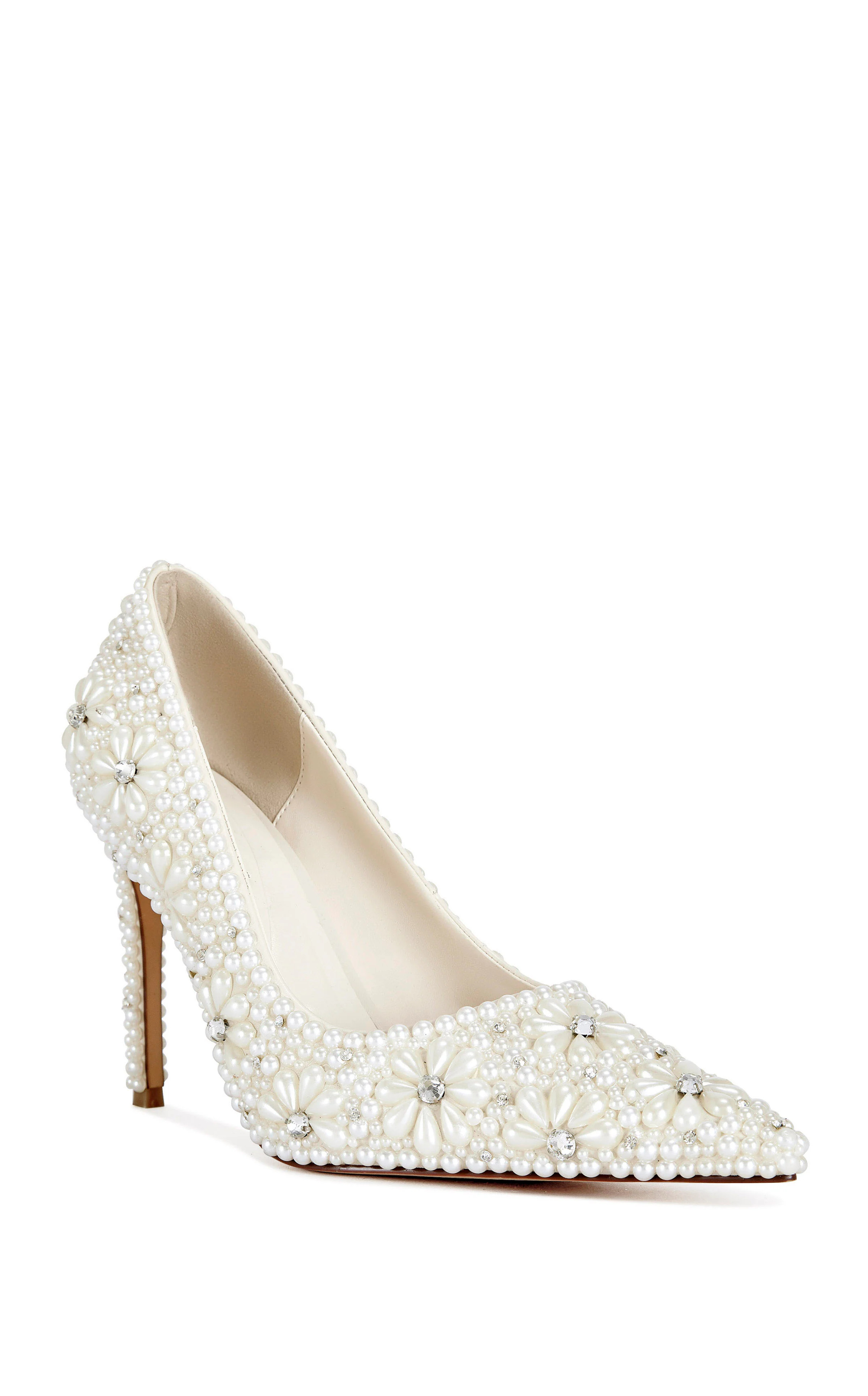 ADRIA-IVORY PEARL STILETTO PUMP | Azalea Wang