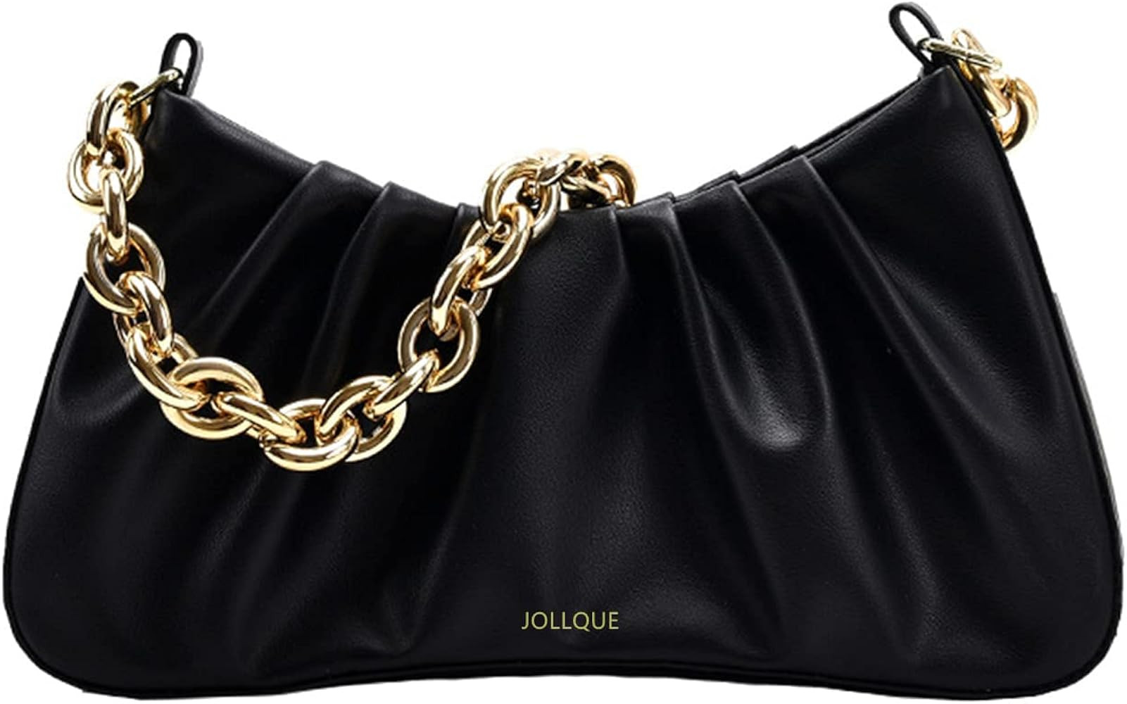 JOLLQUE Shoulder Bag for Women,Small Leather Dumpling Bags Handbag Purse,Gold Chain Evening Clutc... | Amazon (US)