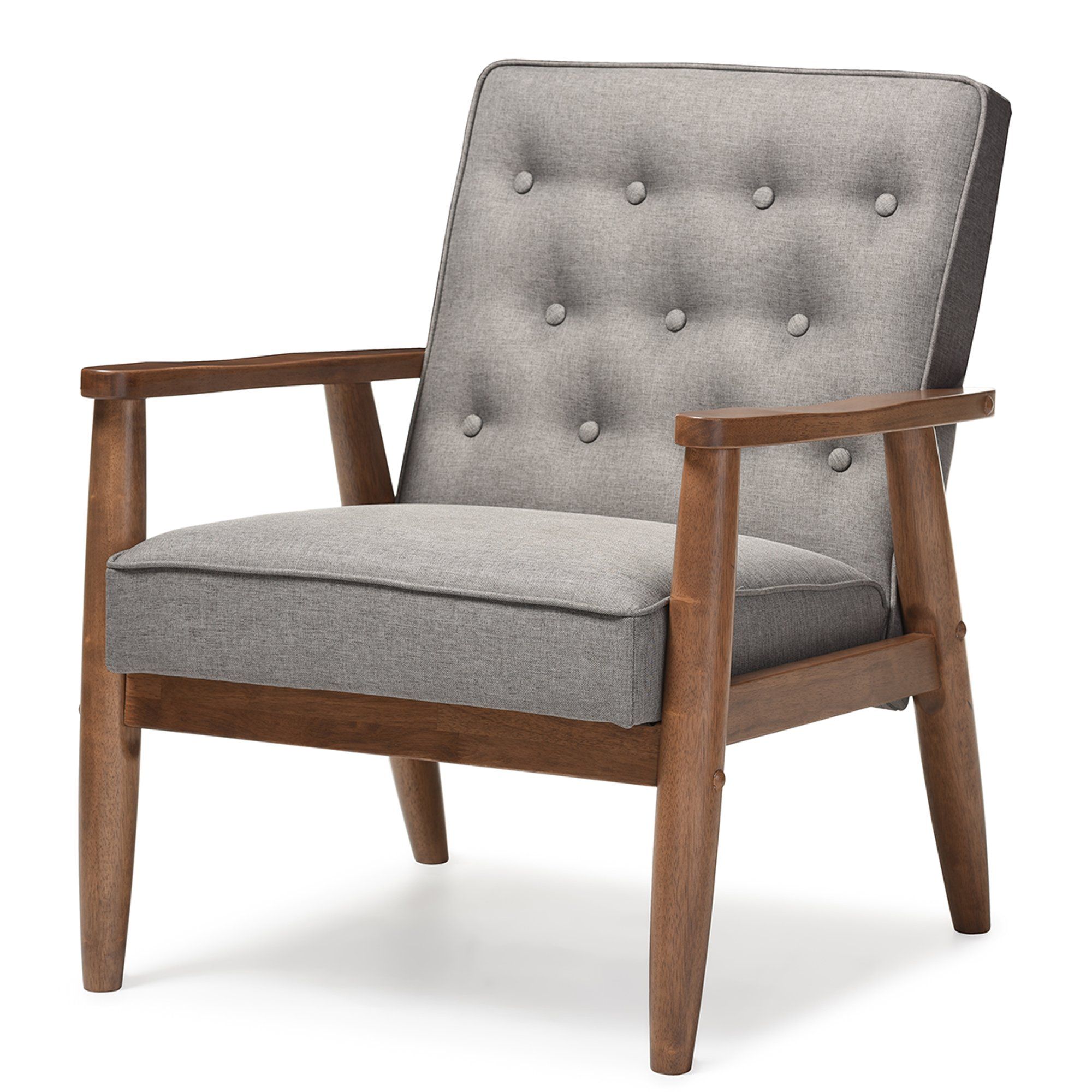 Baxton Studio BBT8013-Grey Chair armchairs, Grey | Amazon (US)