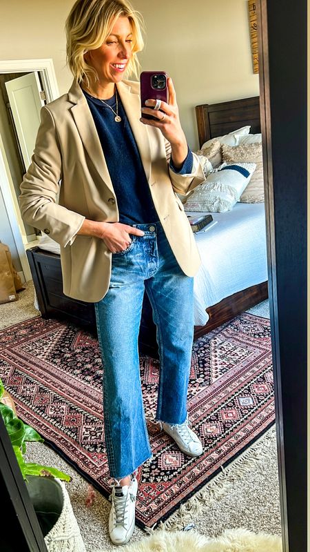 Spring staple beige blazer easily elevates a pair of straight leg, jeans, and sneakers and tee

Wearing my true to size small in this blazer from H&M 

#LTKFind #LTKstyletip #LTKSeasonal