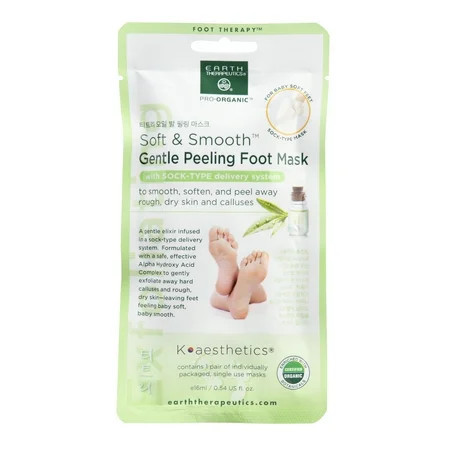 Earth Therapeutics Soft & Smooth Gentle Peeling Foot Mask 1 Mask | Walmart (US)