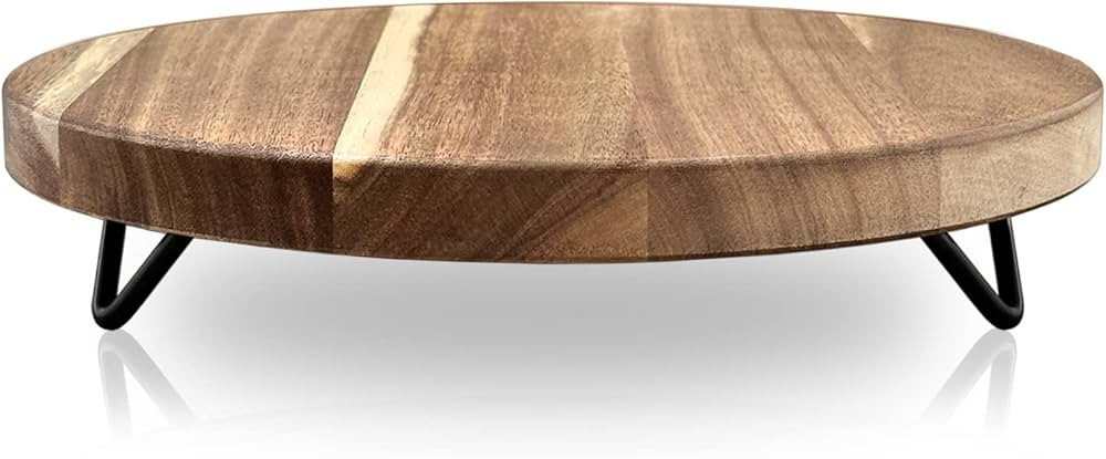 Elevador redondo decorativo de madera para exhibición, bandeja de pedestal para el hogar o la co... | Amazon (US)