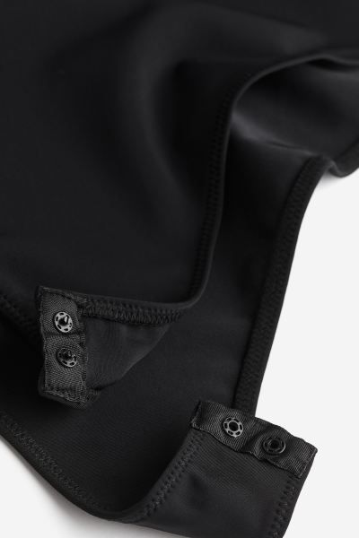 Cap-sleeved body - Black - Ladies | H&M GB | H&M (UK, MY, IN, SG, PH, TW, HK)