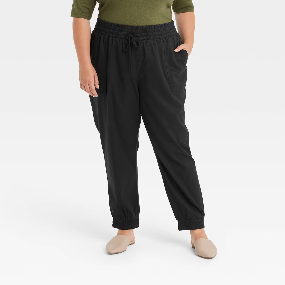 Women's High-Rise Woven Ankle Jogger Pants - A New Day™ | Target