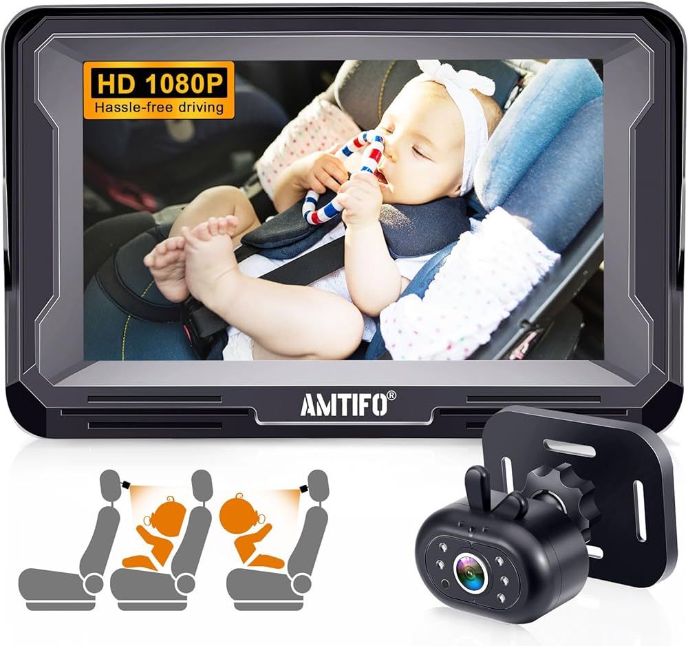 AMTIFO Baby Car Camera HD 1080P Baby Car Mirror 5 Mins Easy Installation Travel Safety Kit Crysta... | Amazon (US)