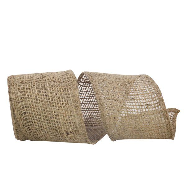 The Ribbon Roll - T92249-750-40F, Burlap Open Weave Rd Ribbon, Natural, 2-1/2 Inch, 10 Yards | Walmart (US)