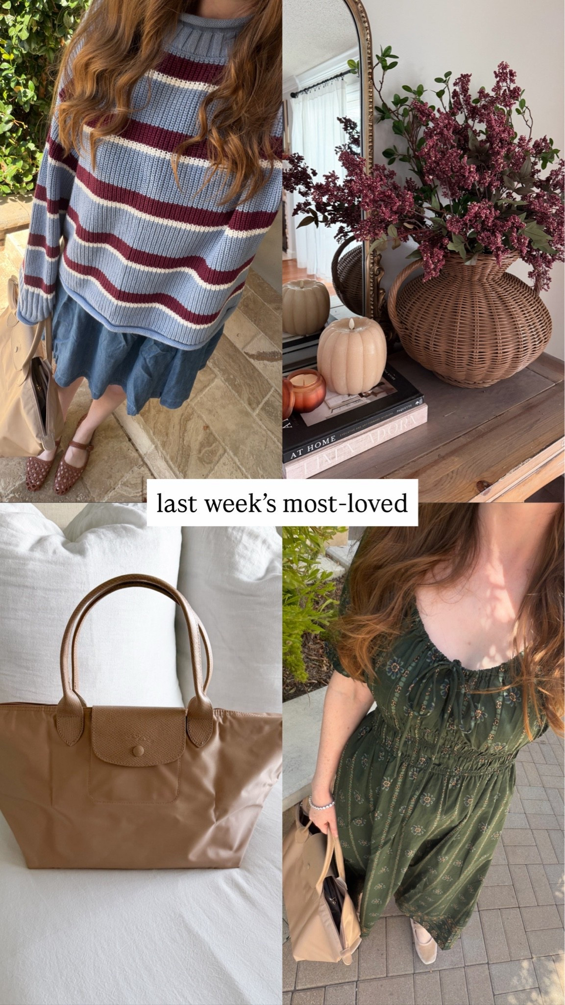 Fall transition outfits, fall home decor, neutral home, warm home, hill house inspired dress, rollneck cotton sweater 🤎