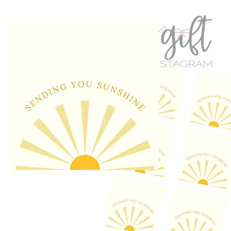 Sending You Sunshine Gift Tag | DIGITAL DOWNLOAD | Wellness Gift Tag | Get Well Soon Gift Ideas -... | Etsy (US)