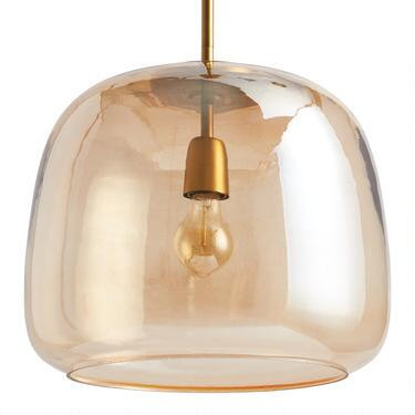 Cyra Amber Glass Pendant Lamp | World Market