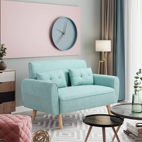 Futzca 47" Modern Loveseat Sofa - Green | Bed Bath & Beyond