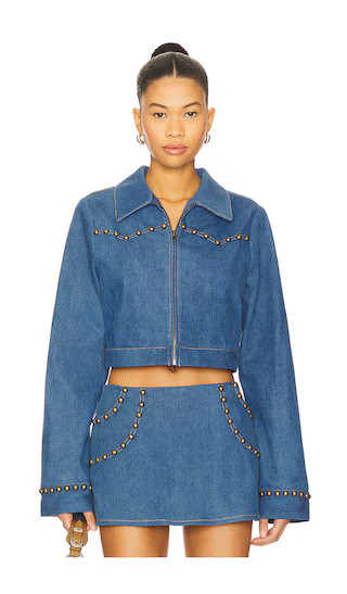 Palmer Jacket in Medium Blue | Revolve Clothing (Global)