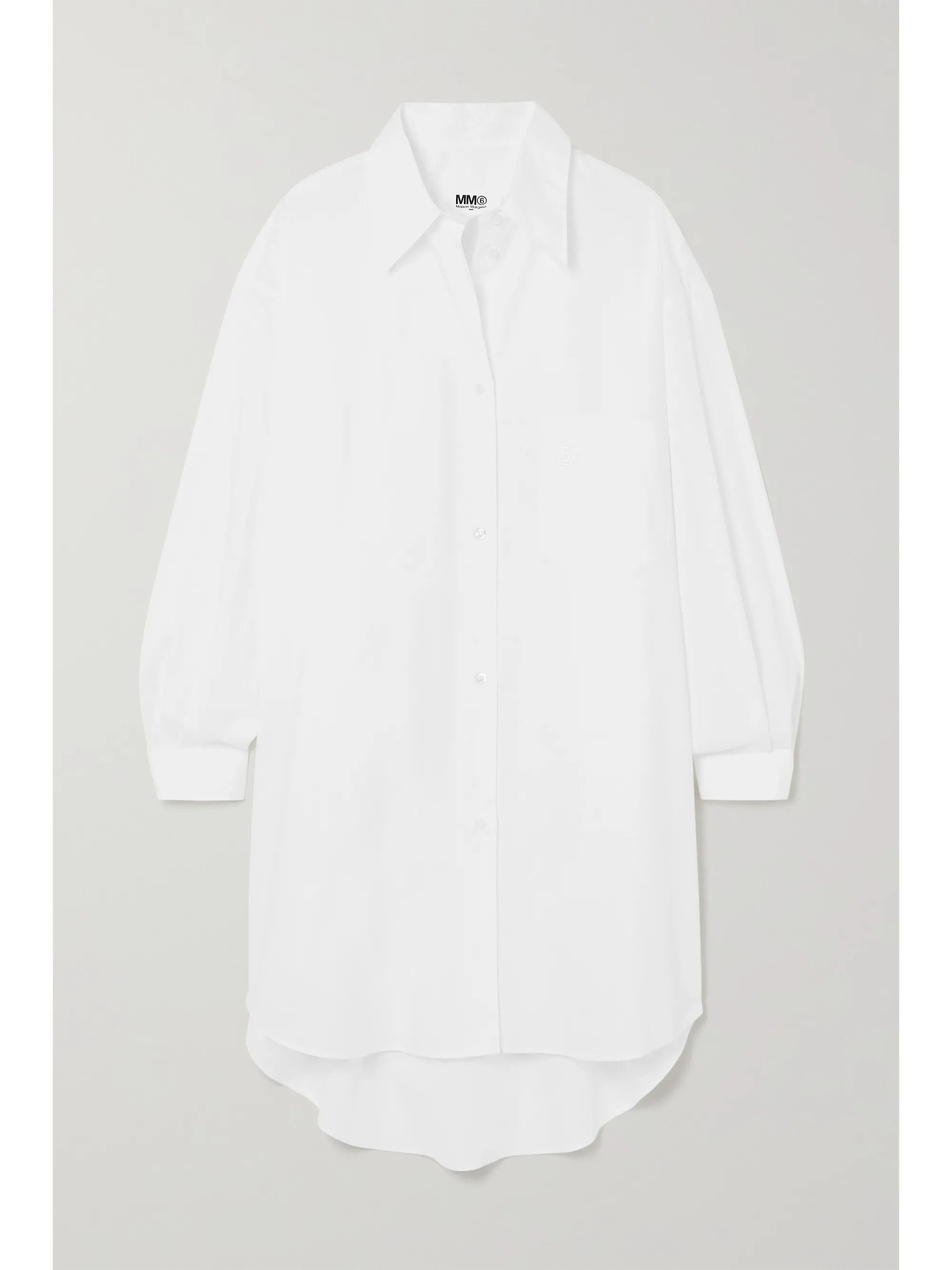Oversized embroidered cotton-poplin shirt dress | NET-A-PORTER (US)