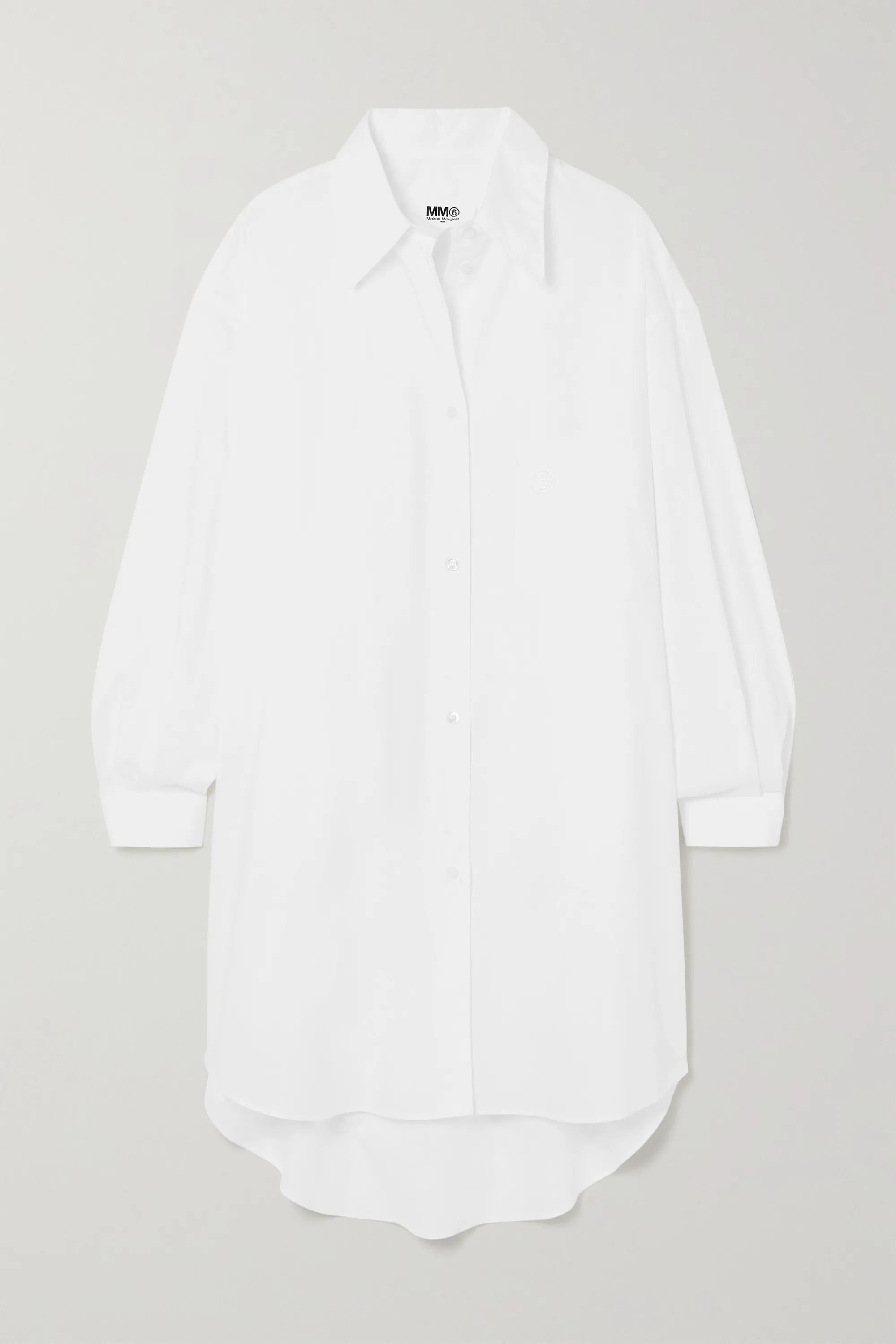 Oversized embroidered cotton-poplin shirt dress | NET-A-PORTER (US)