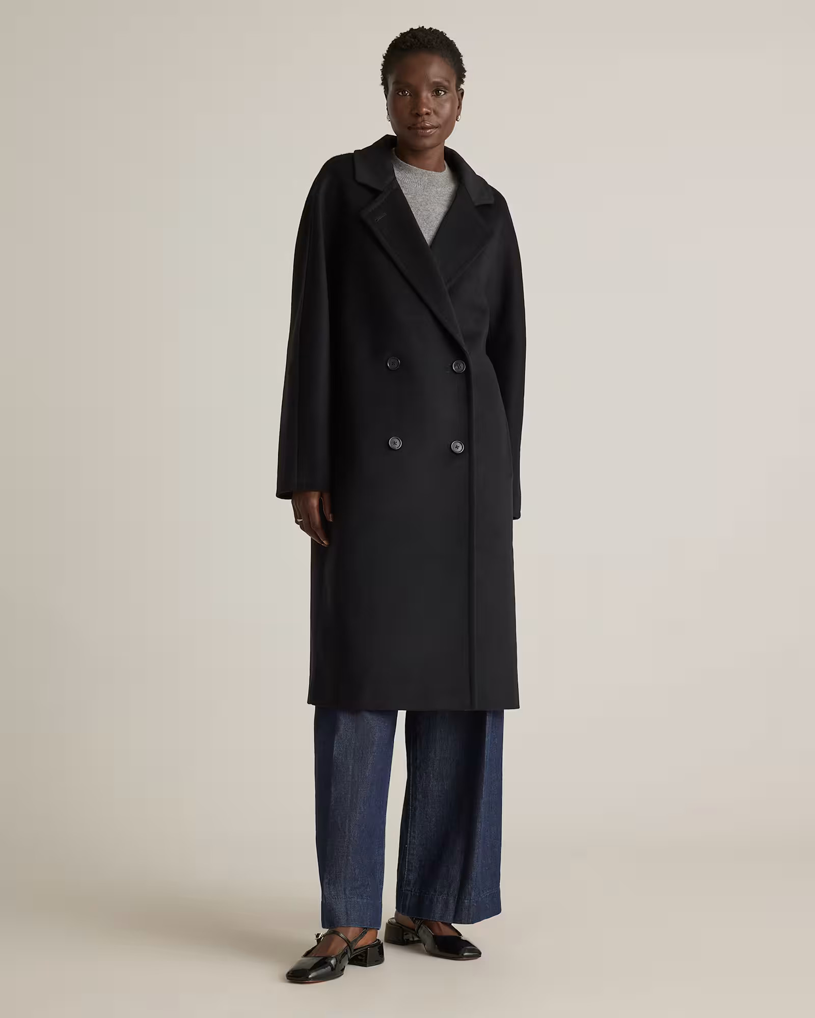 Italian Wool Double-Breasted Slouch Coat | Quince
