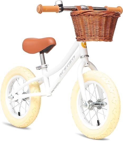 ACEGER 12" Kids Balance Bike with Basket, No Pedal Toddler Bicycle for Early Learning Leg Strengt... | Amazon (US)