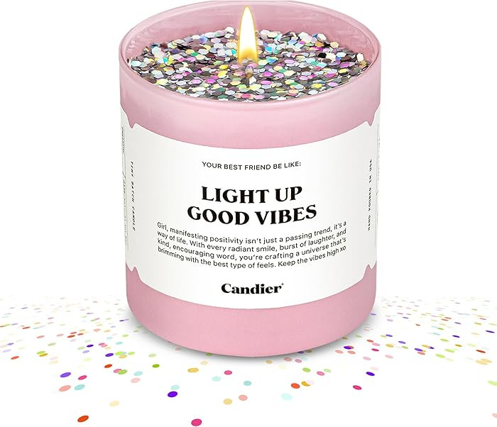Light Up Good Vibes Candle, Scented Phthalate-Free Soy Candles with 60+ Hours Burn Time, Vegan Cr... | Amazon (US)