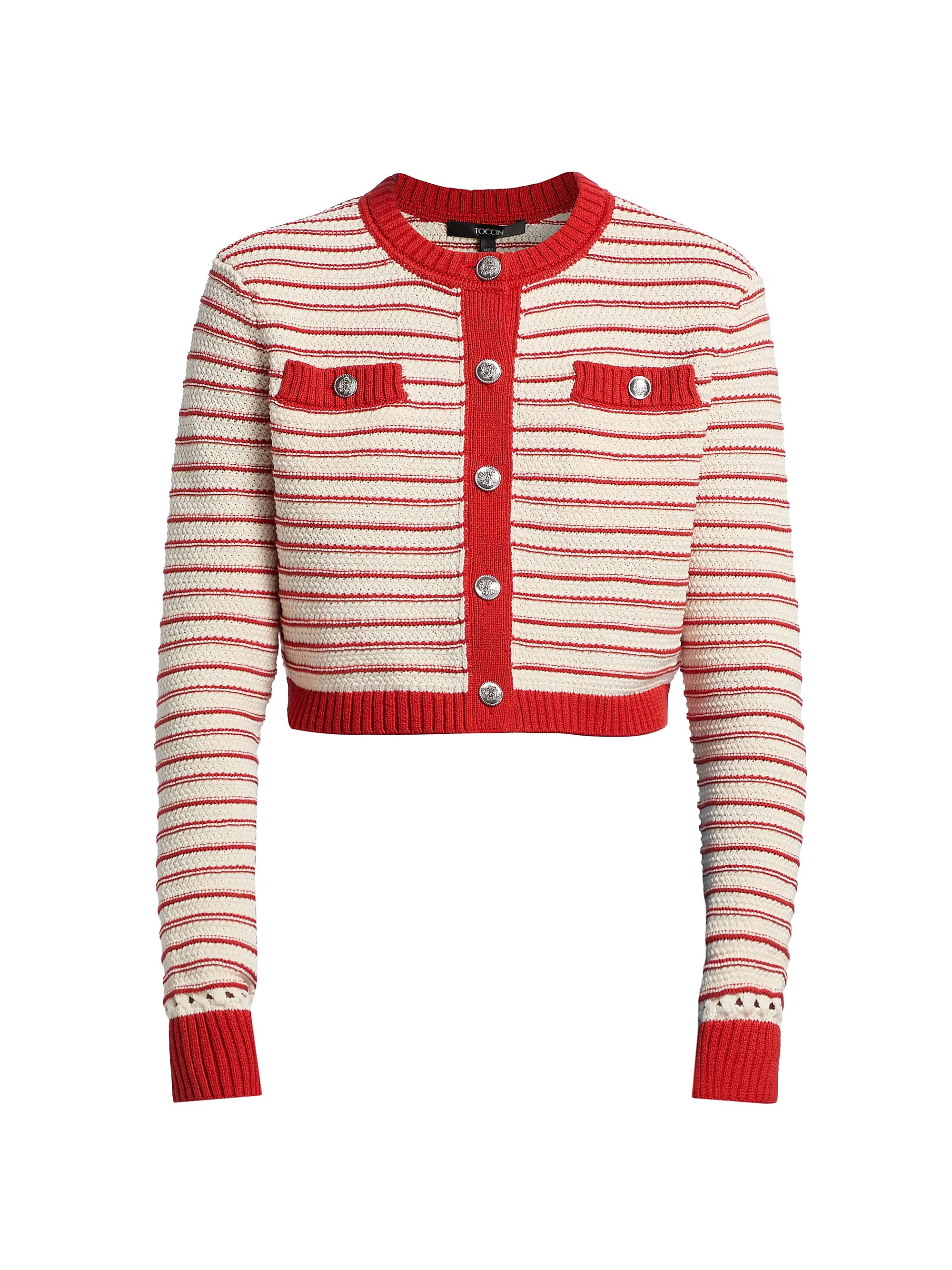 Toccin Miller Striped Cotton Cardigan | Saks Fifth Avenue | Saks Fifth Avenue