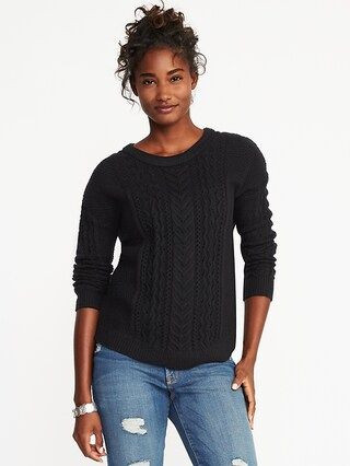 Relaxed Cable-Knit Sweater for Women | Old Navy US