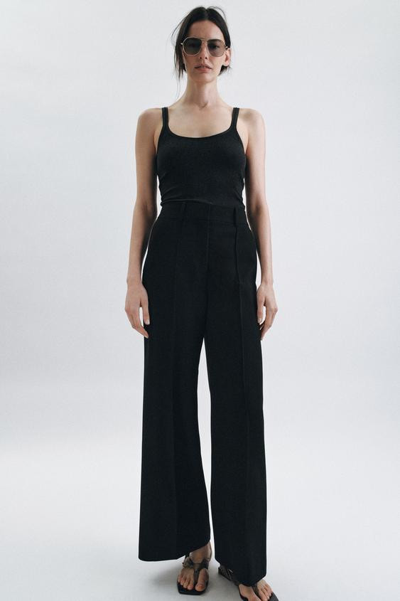ZW COLLECTION STRAIGHT-LEG TROUSERS WITH SEAMS | Zara UK