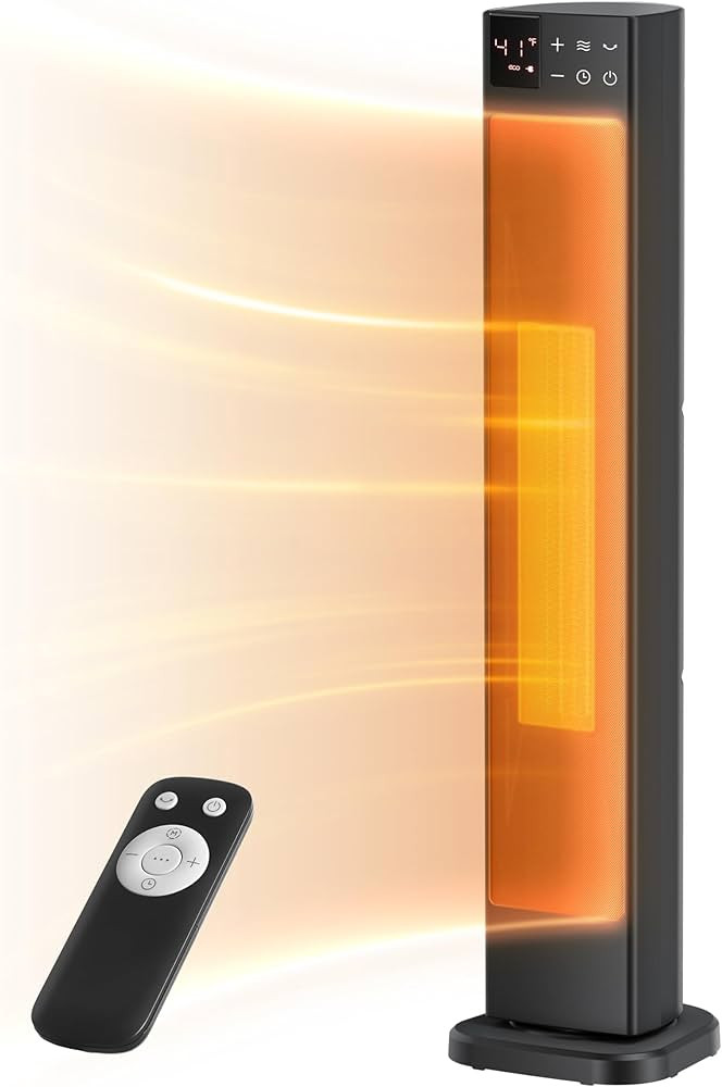 PELONIS 30” Ceramic Tower Space Heater with Adjustable Thermostat for Large Room, 75° Oscillat... | Amazon (US)