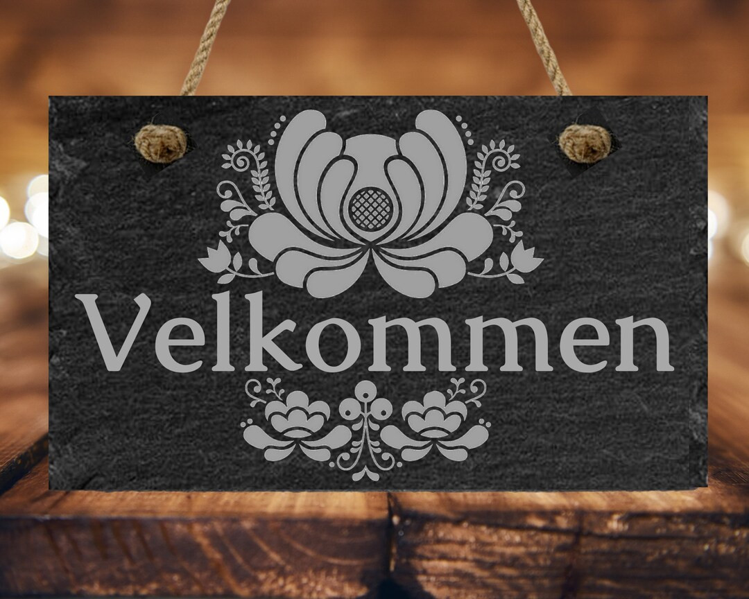 VELKOMMEN Door Sign NORSK Slate Door Hanger WELCOME - Etsy | Etsy (US)