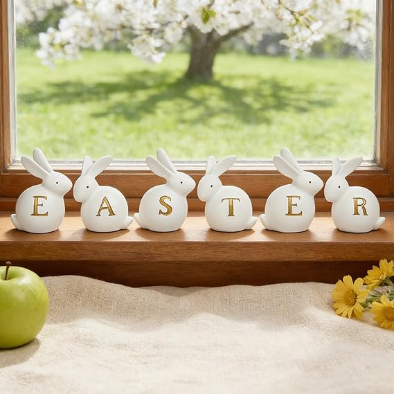 Newman House Studio Table Easter Bunny Figurine Decorations - Home Office Table Decoration Easter... | Amazon (US)