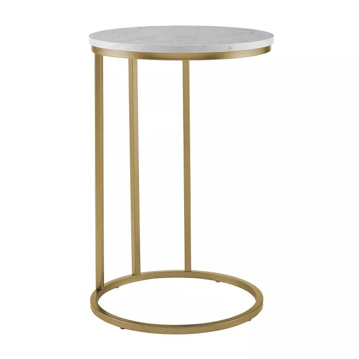 16" Round C Table Glass and Metal - Saracina Home | Target