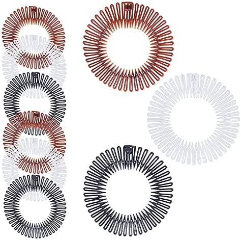 90s Zig Zag Circle Headbands with Teeth for Women's Hair (3 Colors, 12 Pack) | Amazon (US)