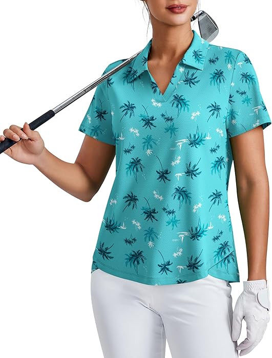 PINSPARK Womens Golf Shirt Short Sleeve Polo Shirts UPF 50+ Tennis Top V-Neck Workout Tops Collar... | Amazon (US)