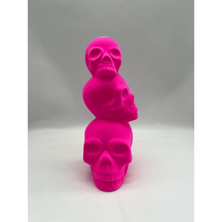 Halloween Pink Flocked Skulls Decoration, by Way To Celebrate - Walmart.com | Walmart (US)