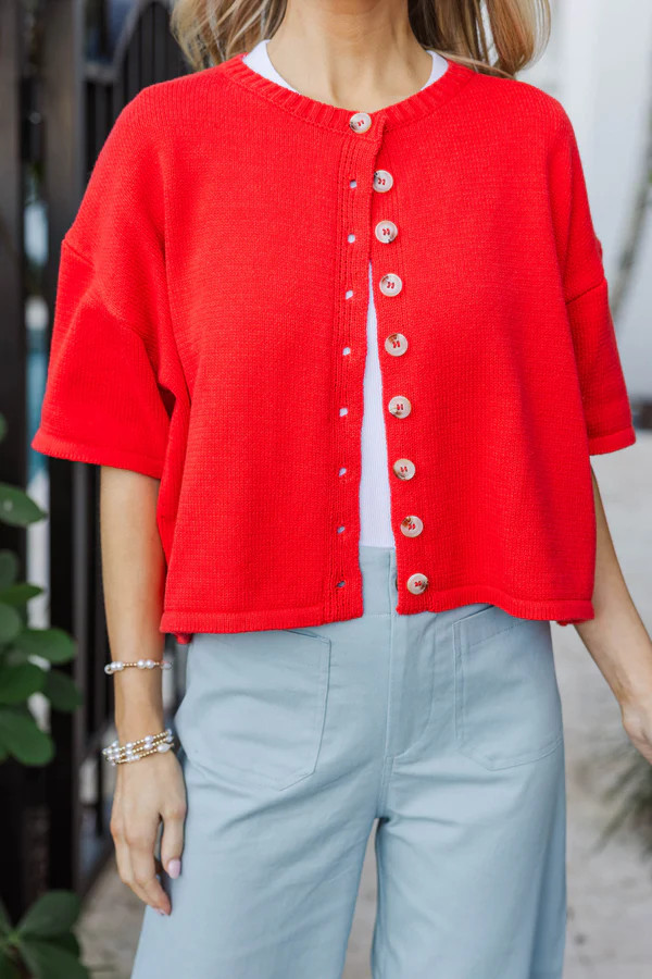 Lightweight Lovely Everyday Red Cardigan | The Mint Julep Boutique