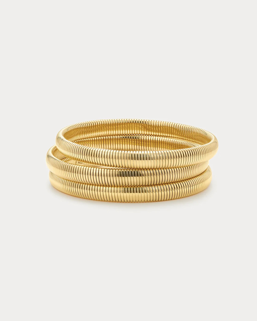 Mini Flex Snake Chain Bracelet- Set of 3 (7mm wide)- Gold | Luv Aj Inc.