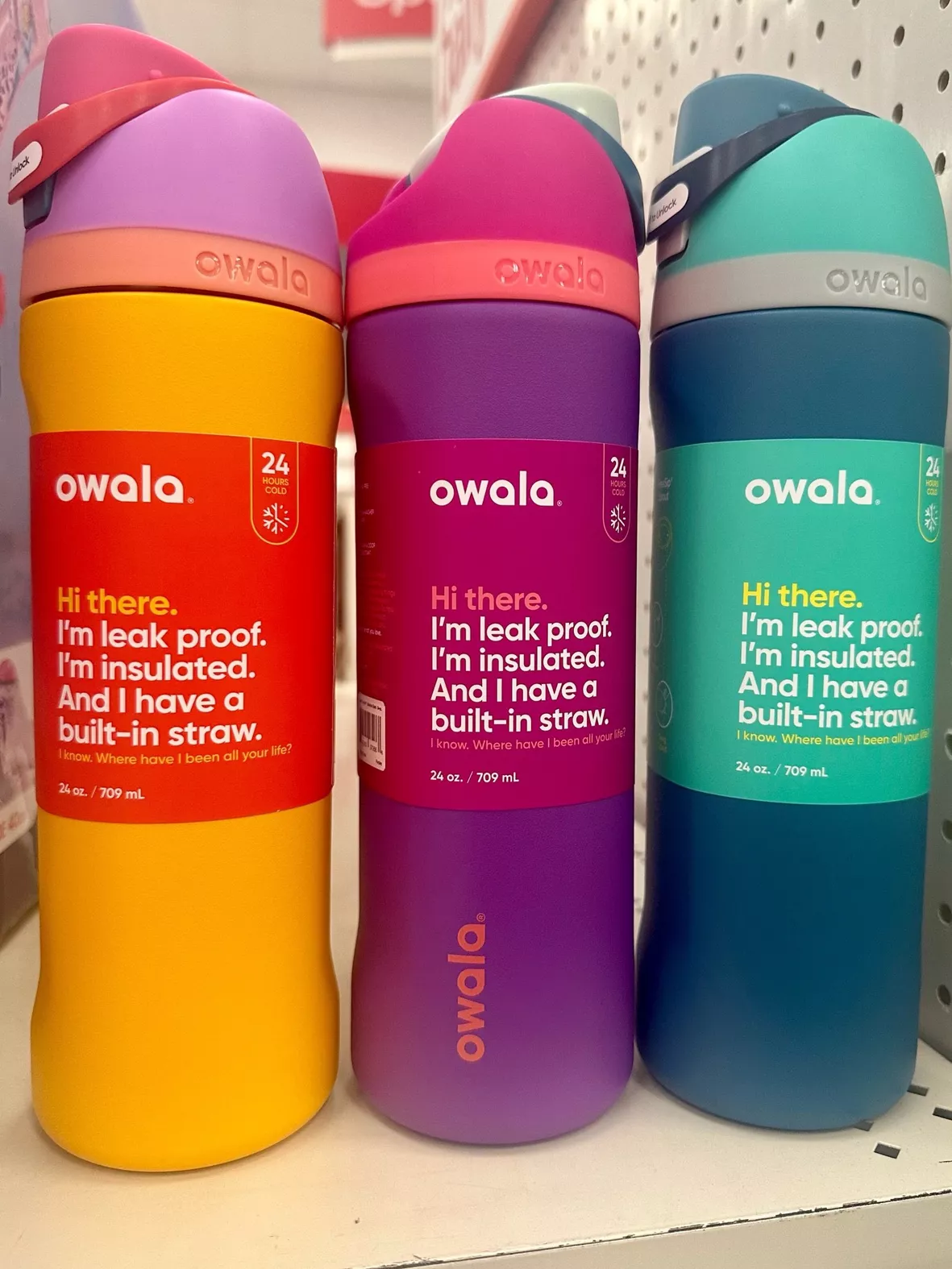 Owala Stainless Steel 709 mL (24 oz.) Water Bottles, Pack of 2