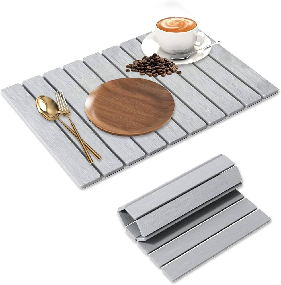 Large Stone Dish Drying Mat for Kitchen Counter, 24"×16" – Quick Drying Diatomaceous Earth, Su... | Amazon (US)