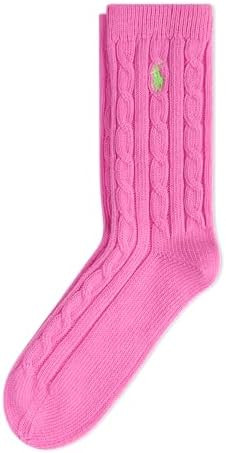 POLO RALPH LAUREN Women's Cable Solid Color Crew Socks | Amazon (US)