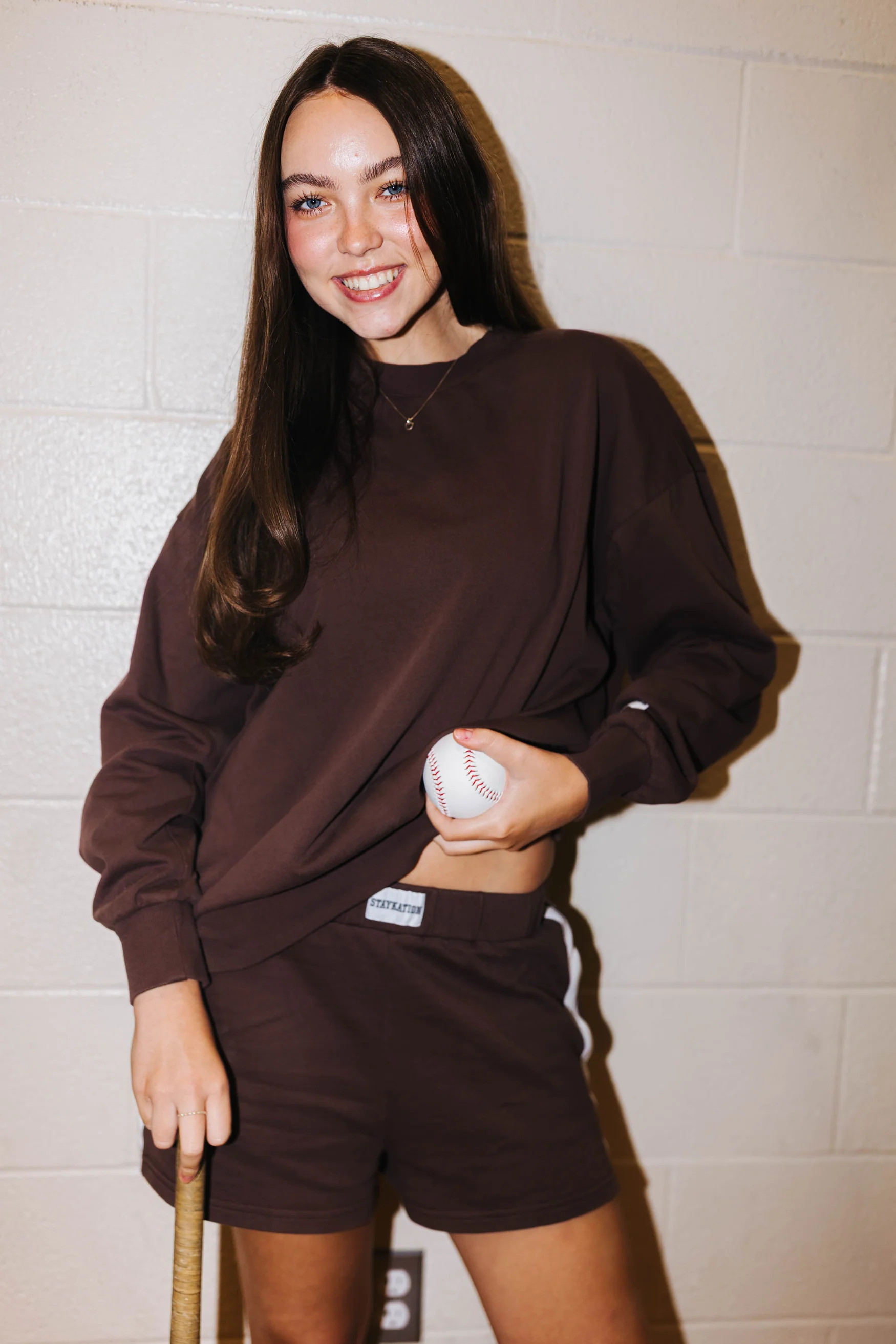 Brown Everyday Sweatshirt Set | Staykation