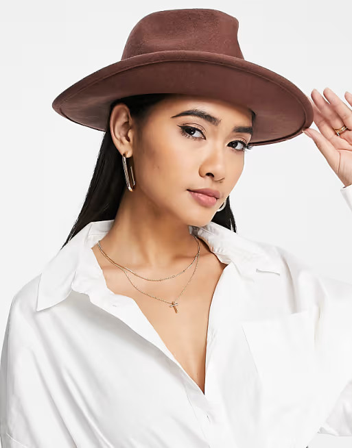 ALDO Nydaydda felt fedora in brown | ASOS (Global)