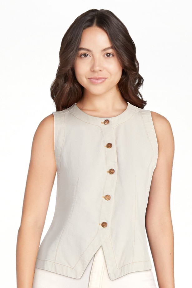 Time and Tru Women's Button Up Denim Vest, Sizes XS-XXXL | Walmart (US)