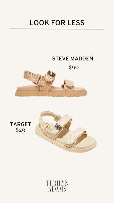 Target just released the CUTEST look for less for the Steve Madden Mona sandals and ALL SIZES are in stock! Order immediately! 

#LTKfindsunder50 #LTKMostLoved #LTKshoecrush