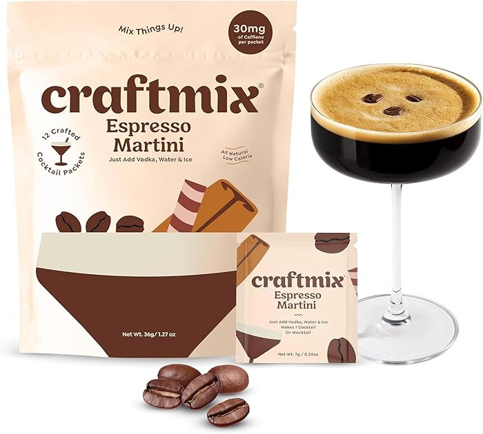 Craftmix Espresso Martini Cocktail & Mocktail Drink Mixer, Skinny Mixes - Water Flavoring Packets... | Amazon (US)
